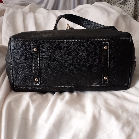 Dooney & Bourke Black Pebble Leather Logo Lock Handbag. - Picture 5 of 16